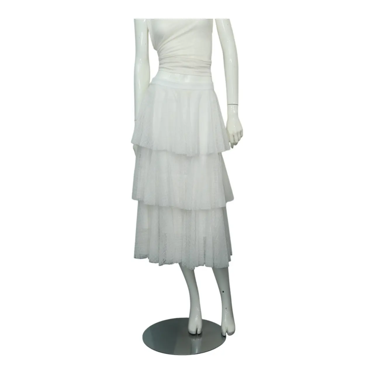 White Nylon Zac Posen Skirt