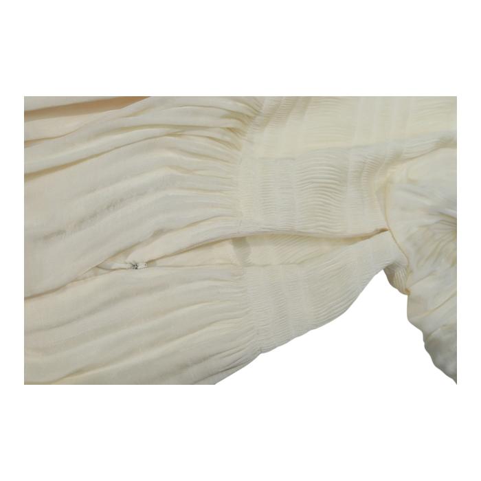 Diane Von Furstenberg DVF Fantasia Ivory Pleated Blouse Tunic Top size 6