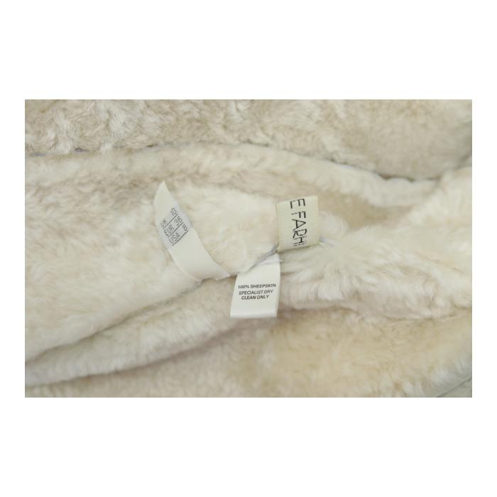 Nicole Farhi Beige Sheepskin Double Breasted Short Jacket Coat size UK 10