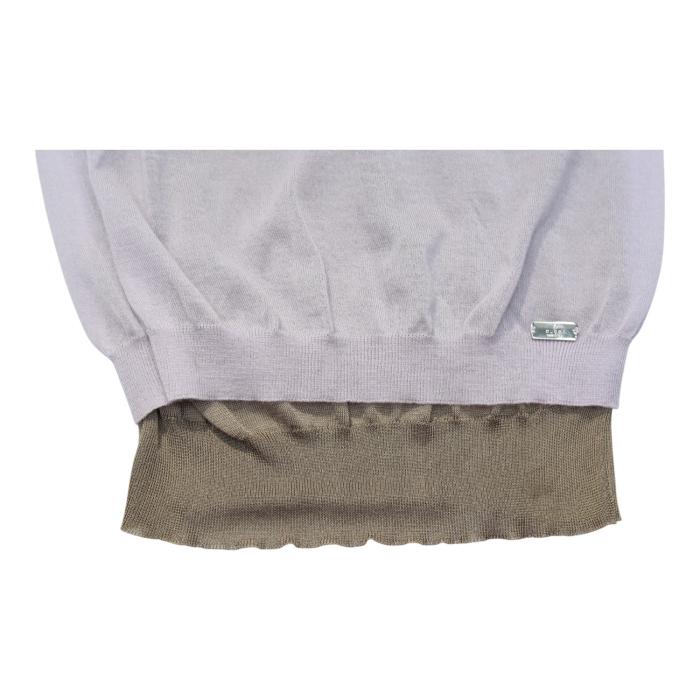 Gucci  Sleeveless Two-Piece 100% Cashmere Sweater V-neck Cami Top in Lilac and Tan size XS