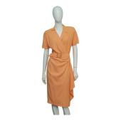 Thierry Mugler Orange Viscose Knee length Belted Wrap Dress size 42
