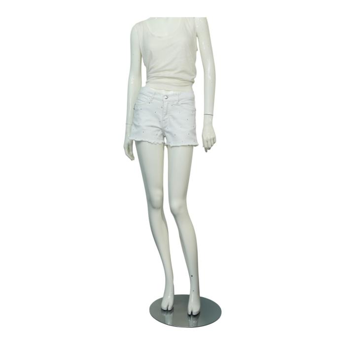 Zadig & Voltaire White Storm Denim Strass Summer Shorts Pants size 36