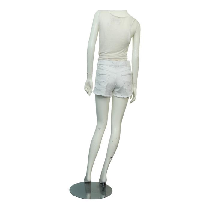 Zadig & Voltaire White Storm Denim Strass Summer Shorts Pants size 36