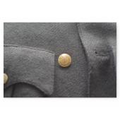 Yves Saint Laurent YSL Black army style collarless Lana wool button jacket 48