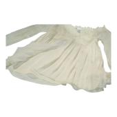 Diane Von Furstenberg DVF Fantasia Ivory Pleated Blouse Tunic Top size 6