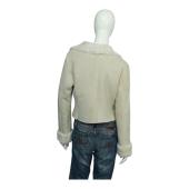 Nicole Farhi Beige Sheepskin Double Breasted Short Jacket Coat size UK 10