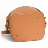 Nico Giani Tan Brown Leather Bucket Drawstring Handbag Adjustable Shoulder bag