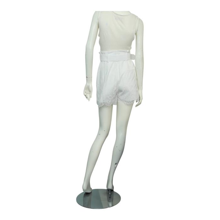 Self Portrait White Lace Belted Summer Shorts Pants size UK 6 , US 2 