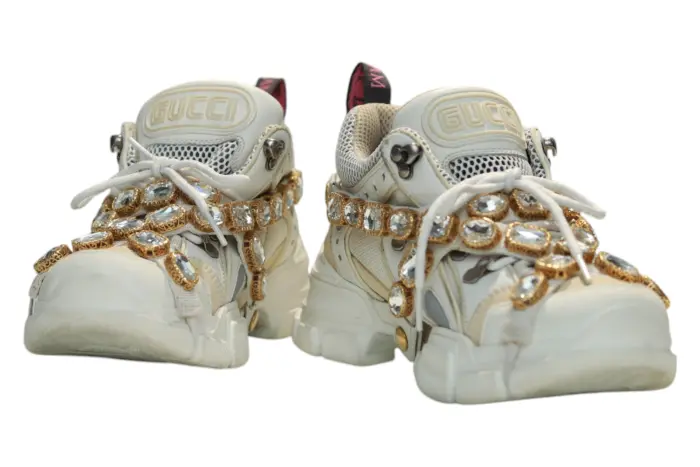 Gucci Flashtrek White Chunky Leather & Mesh with Removable
