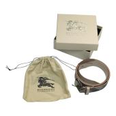 Burberry Beige Nova Check Heart Coated Canvas & Leather Buckle Belt size 40/100
