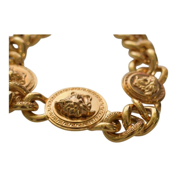 Versace Medusa gold chunky chain-link necklace 3 medallions retails at € 1.590/ $1,950