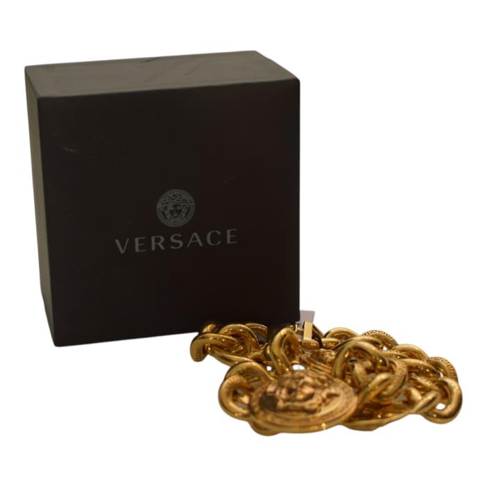 Versace Medusa gold chunky chain-link necklace 3 medallions retails at € 1.590/ $1,950