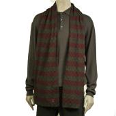 Louis Vuitton gray & burgundy wool & cashmere LV damier pattern mens long scarf