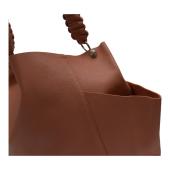 CALLISTA Loom Leather Shoulder Bag With Removable Zip Pouch In Peach 560euro