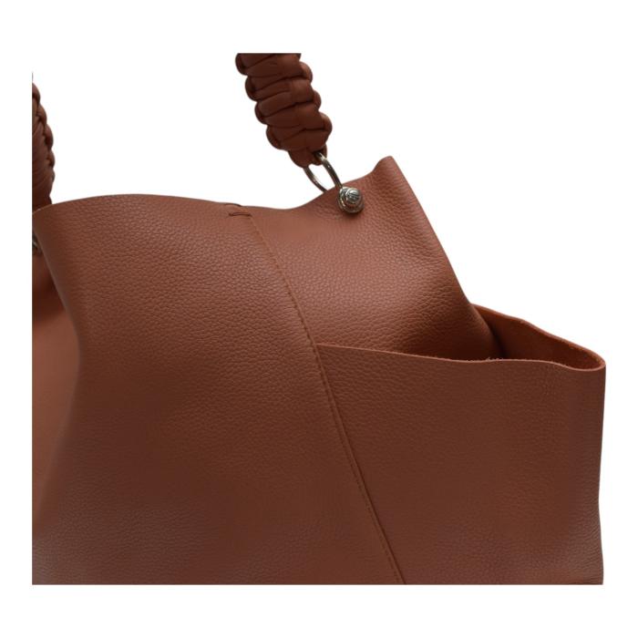 CALLISTA Loom Leather Shoulder Bag With Removable Zip Pouch In Peach 560euro