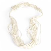 Multi Strand Layered White Fabric Impressive Summer Bohemian Necklace