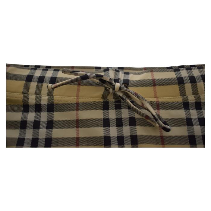 Burberry Classic Check Drawstring Knee Length Skirt Elastic Stretch Side Slit M