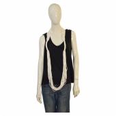 Multi Strand Layered White Fabric Impressive Summer Bohemian Necklace