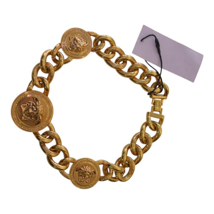 Versace Medusa gold chunky chain-link necklace 3 medallions retails at € 1.590/ $1,950