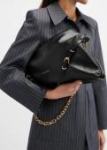 Givenchy Voyou Gold Chain Medium Black Grainy Leather Shoulder Tote Bag