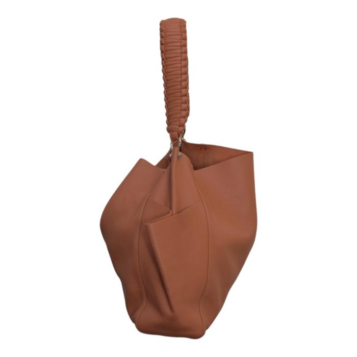 CALLISTA Loom Leather Shoulder Bag With Removable Zip Pouch In Peach 560euro