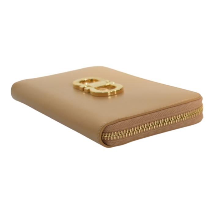 Salvatore Ferragamo Gancini leather wallet zip around gold logo-lettering NWB