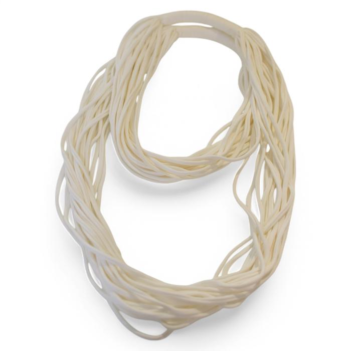 Multi Strand Layered White Fabric Impressive Summer Bohemian Necklace