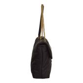 Pinko Love Extra Puff Maxi Quilt Black Nylon flap shoulder bag with chain strap