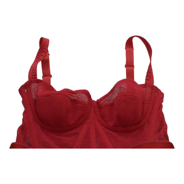 Dolce & Gabbana Red Tulle Bustier Midi Dress Red Carpet Eveneing Gown sz 40 retailed at around $5000