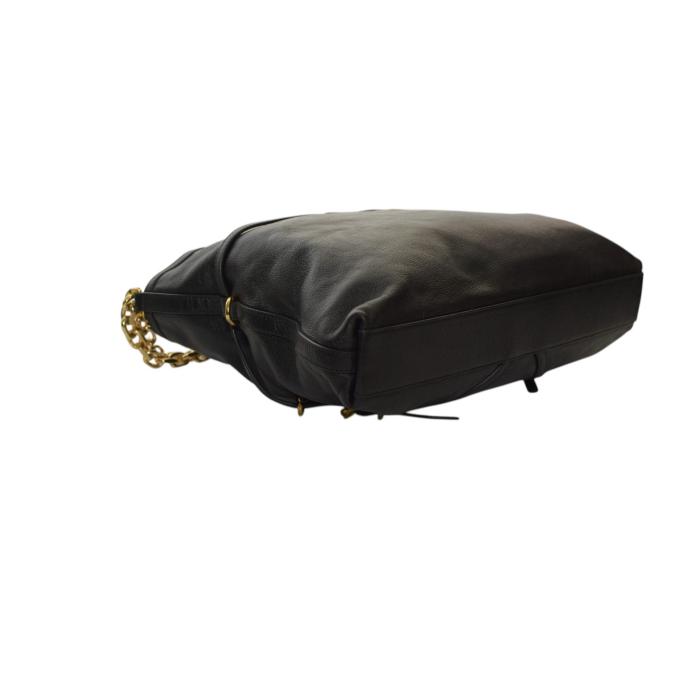 Givenchy Voyou Gold Chain Medium Black Grainy Leather Shoulder Tote Bag