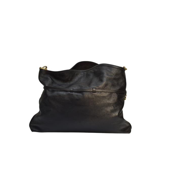 Givenchy Voyou Gold Chain Medium Black Grainy Leather Shoulder Tote Bag