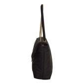 Pinko Love Extra Puff Maxi Quilt Black Nylon flap shoulder bag with chain strap