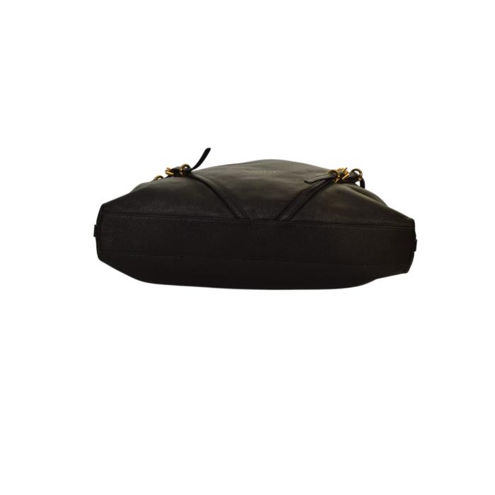 Givenchy Voyou Gold Chain Medium Black Grainy Leather Shoulder Tote Bag