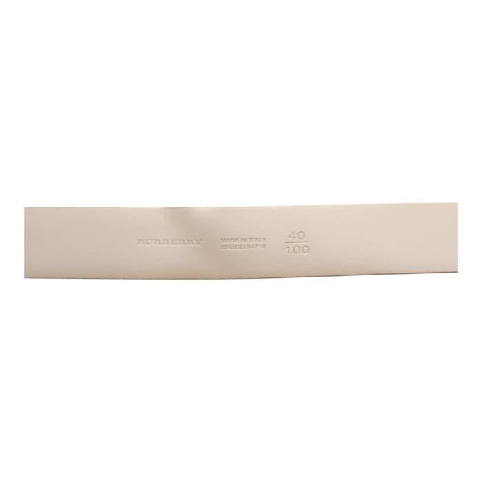 Burberry Beige Nova Check Heart Coated Canvas & Leather Buckle Belt size 40/100