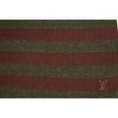 Louis Vuitton gray & burgundy wool & cashmere LV damier pattern mens long scarf