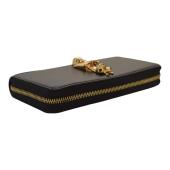 Love Moschino "FROG on bike" zip around gold logo-lettering wallet wristlet