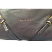 Givenchy Voyou Gold Chain Medium Black Grainy Leather Shoulder Tote Bag