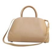 New WOT Salvatore Ferragamo Hug bag top-handle  calfskin leather bag beige stone