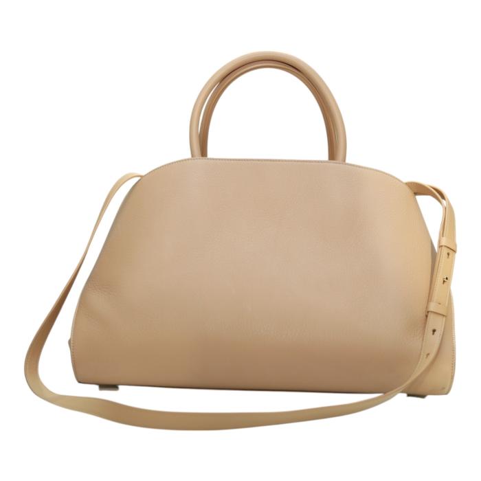 New WOT Salvatore Ferragamo Hug bag top-handle  calfskin leather bag beige stone