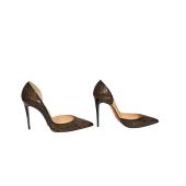 Christian Louboutin Galupump 100 Patent Leather Pumps in Black & Gold size 40