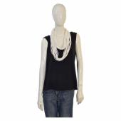 Multi Strand Layered White Fabric Impressive Summer Bohemian Necklace