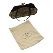 Prada Lizard & Brown Satin Top Handle Bag with Kiss Lock Closure Double Handles