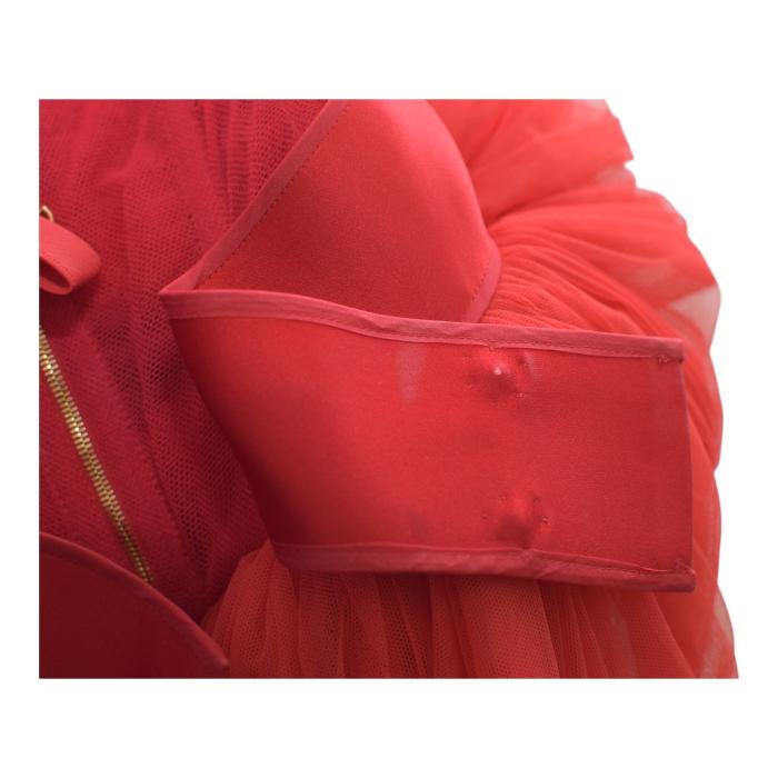 Dolce & Gabbana Red Tulle Bustier Midi Dress Red Carpet Eveneing Gown sz 40 retailed at around $5000
