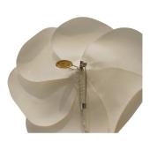 CHANEL Brooch Corsage White Camellia Flower Pin Vintage Made In France