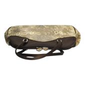 Prada Lizard & Brown Satin Top Handle Bag with Kiss Lock Closure Double Handles