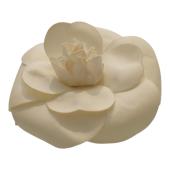 CHANEL Brooch Corsage White Camellia Flower Pin Vintage Made In France