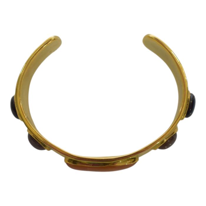 Saint Laurent Arty cabochon stone-embellished cuff gold-toned metal bracelet