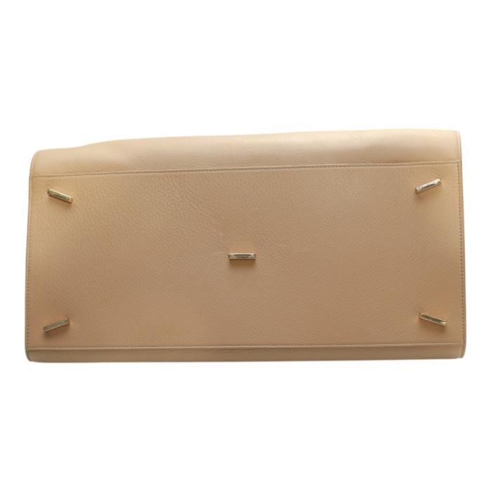New WOT Salvatore Ferragamo Hug bag top-handle  calfskin leather bag beige stone