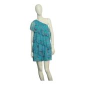Zadig & Voltaire Risaly Butterflies Beaded Layered One Shoulder Mini dress sz XS