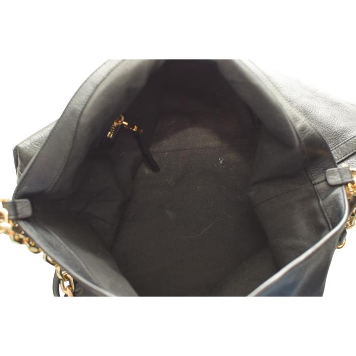 Givenchy Voyou Gold Chain Medium Black Grainy Leather Shoulder Tote Bag